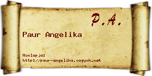 Paur Angelika névjegykártya